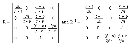 Perspective Projection Matrices