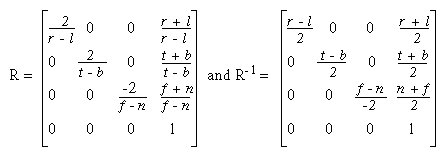 Orthographic Projection Matrices